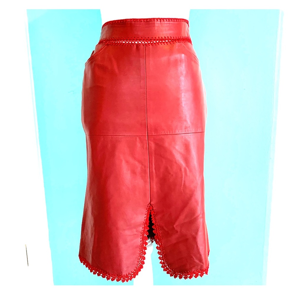 Keita Maruyama Crochet Leather Pencil Skirt.SOLD
